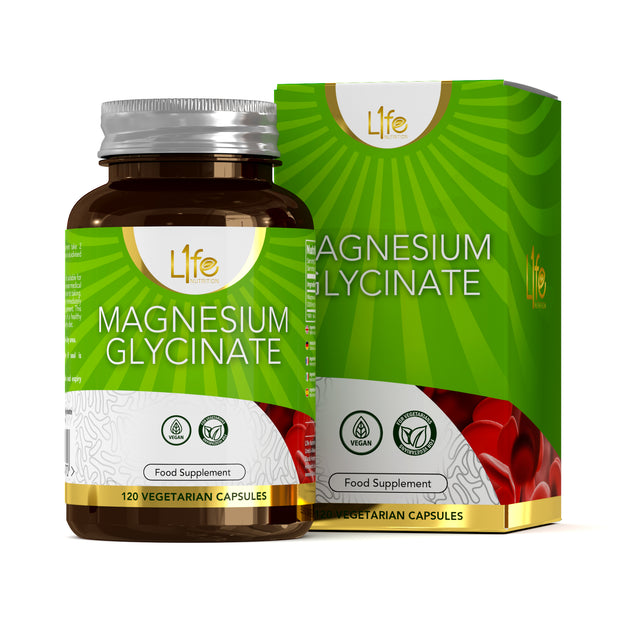 L1fe Nutrition Magnesium Glycinate Vegan Capsules 1000mg Per Serving herbology.co.uk