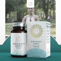 Load image into Gallery viewer, 7 Chakras Aged Black Garlic 10,000mg Capsules For Cardiovascular Health
