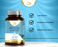 Load image into Gallery viewer, L1fe Nutrition Bacillus Subtilis 6 Billion CFU Vegan Capsules
