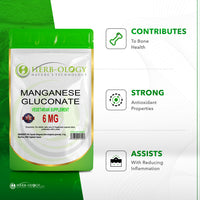 Load image into Gallery viewer, Herb-ology Manganese 6mg Vegan Capsules For Bone Health Manganese Gluconate

