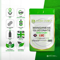 Load image into Gallery viewer, Herb-ology Manganese 6mg Vegan Capsules For Bone Health Manganese Gluconate
