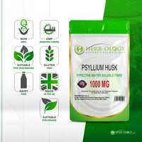 Load image into Gallery viewer, Herb-ology Psyllium Husk Capsules Soluble Fibre Tablets 1000mg Extract Fiber Supplement
