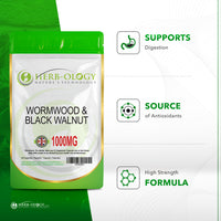Load image into Gallery viewer, Herb-ology Wormwood &amp; Black Walnut Complex 1000mg Vegan Capsules For Parasite Cleanse
