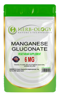 Load image into Gallery viewer, Herb-ology Manganese 6mg Vegan Capsules For Bone Health Manganese Gluconate
