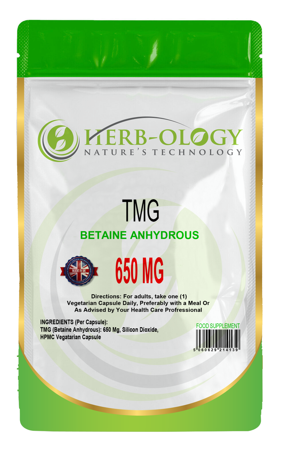 TMG (Betaine Anhydrous) 650mg Capsules