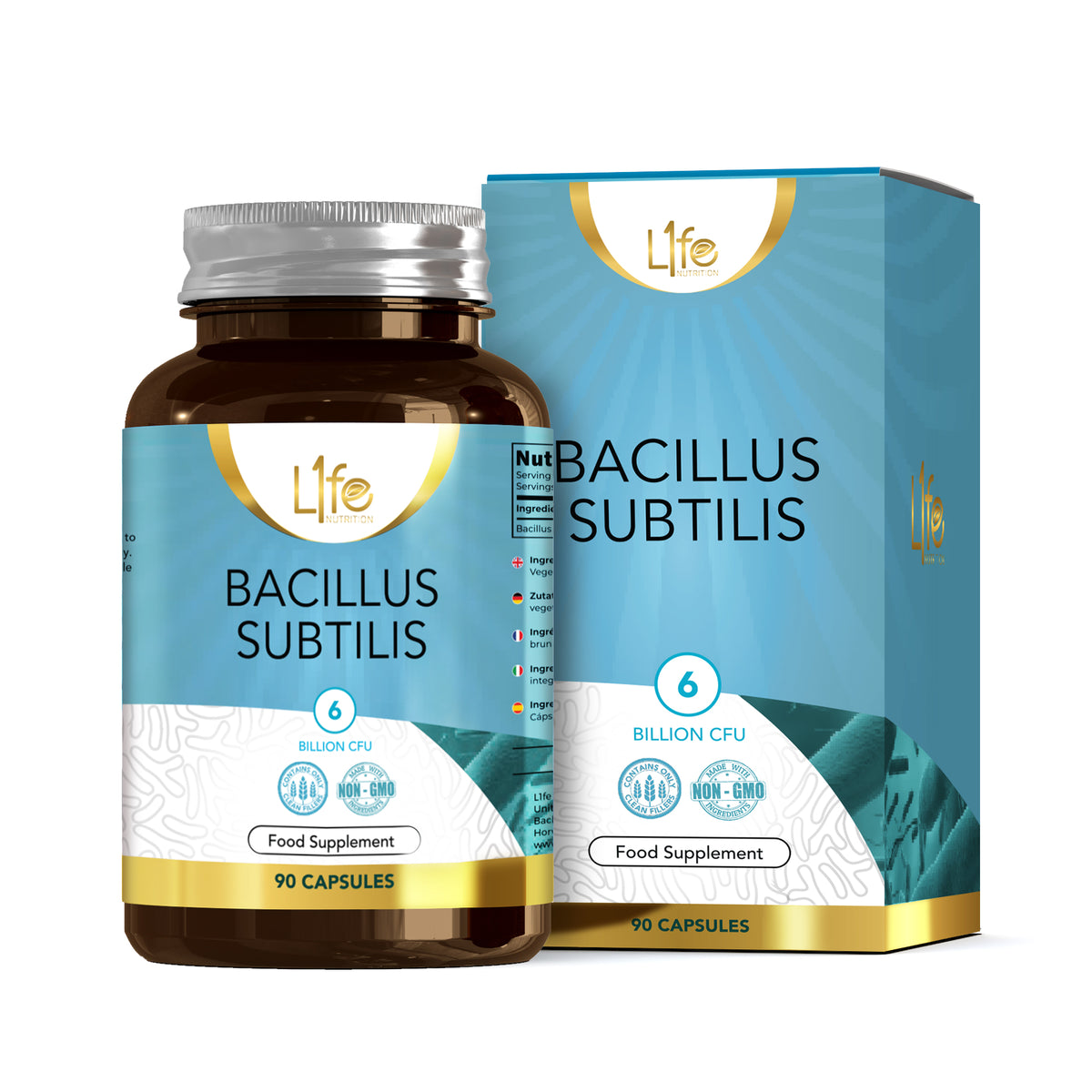 L1fe Nutrition Bacillus Subtilis 6 Billion CFU Vegan Capsules