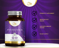 Load image into Gallery viewer, L1fe Nutrition Bifidobacterium 5 Billion CFU Probiotic Vegan Capsules
