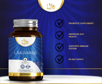 Load image into Gallery viewer, L1fe Nutrition Lactobacillus Salivarius 5 Billion CFU Probiotic Vegan Capsules
