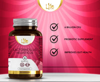 Load image into Gallery viewer, L1fe Nutrition Lactobacillus Helveticus 6 Billion CFU Probiotic Vegan Capsules
