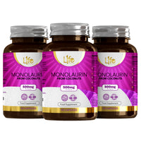 Load image into Gallery viewer, L1fe Nutrition Monolaurin 500mg Vegan Capsules
