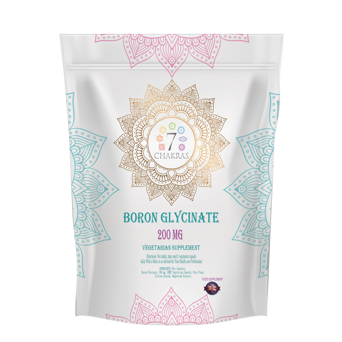 7 Chakras Boron Glycinate 200mg Vegan Capsules