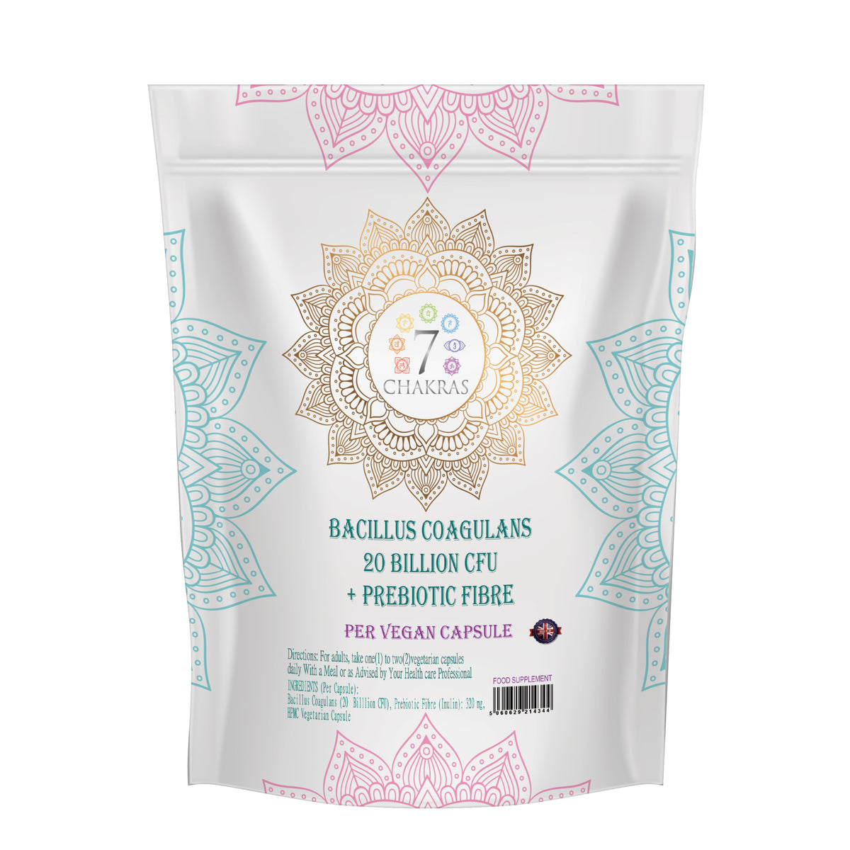 7 Chakras Bacillus Coagulans 20 Billion CFU + Prebiotic Fibre