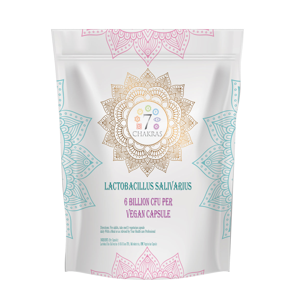 7 Chakras Lactobacillus Salivarius 6 Billion CFU Vegan Capsules