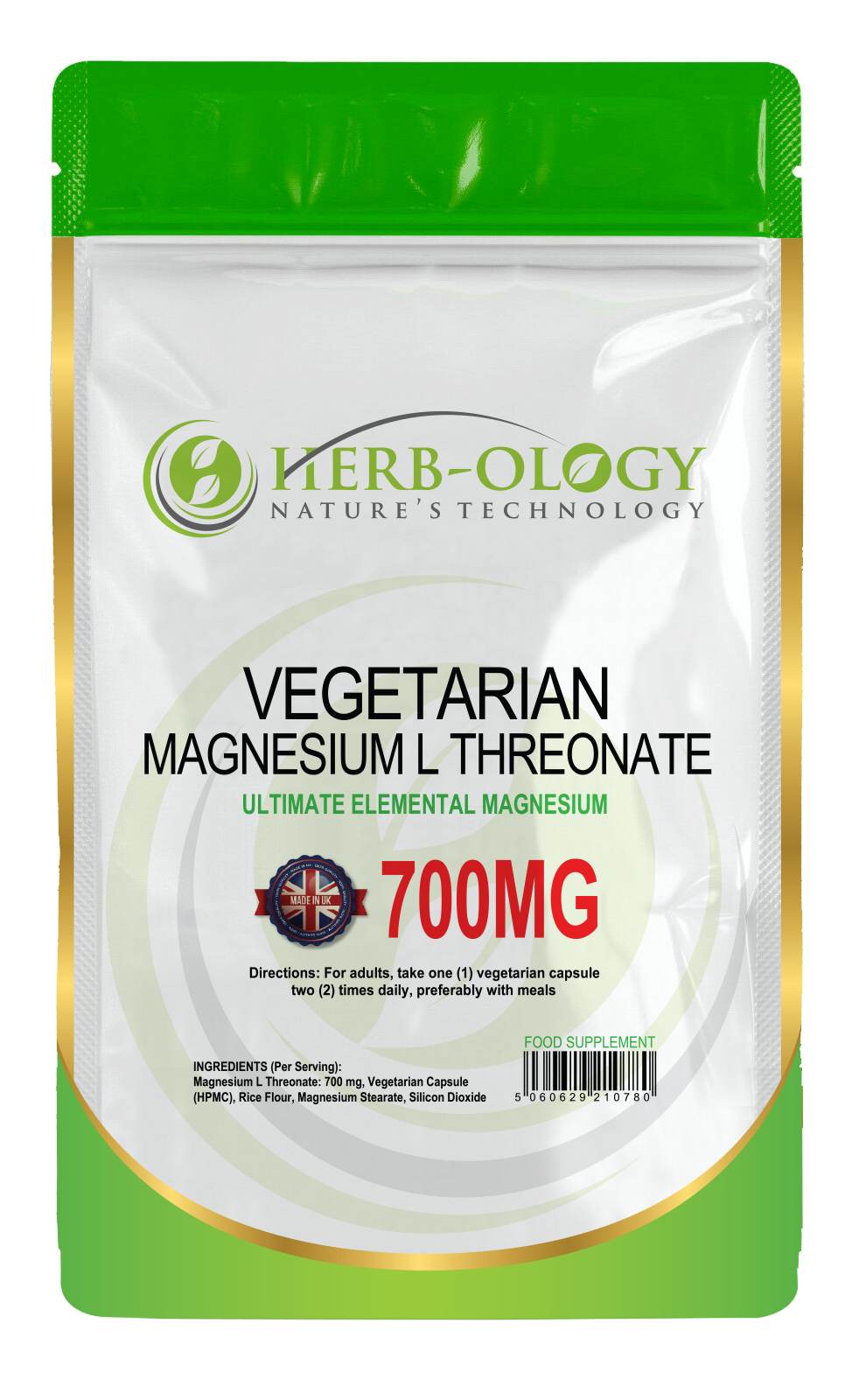 Magnesium L-Threonate 700mg Vegan Capsules For Cognitive Function