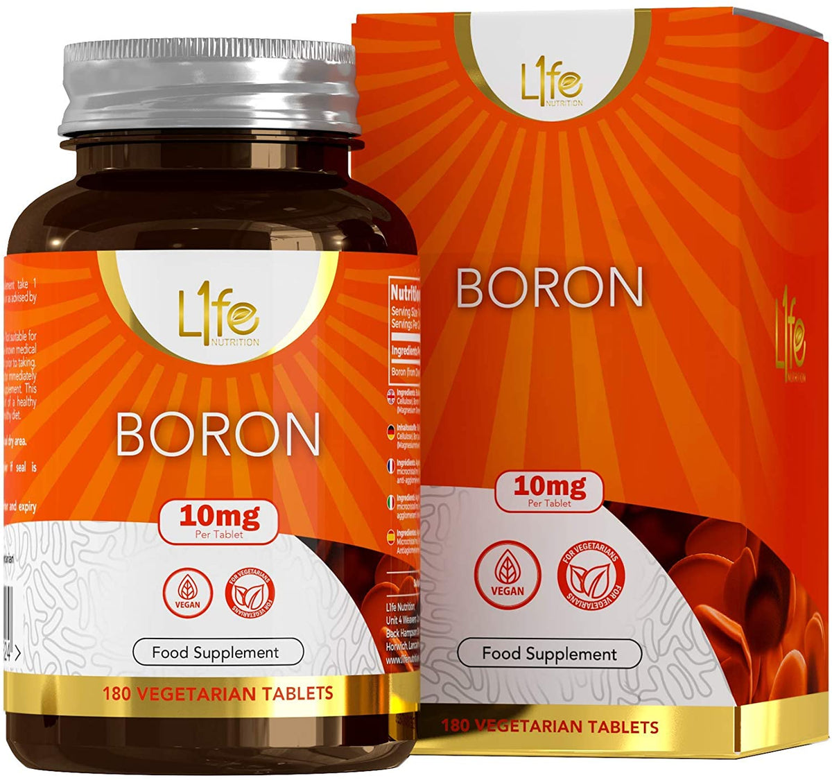 L1fe Nutrition Boron 10mg Vegan Tablets