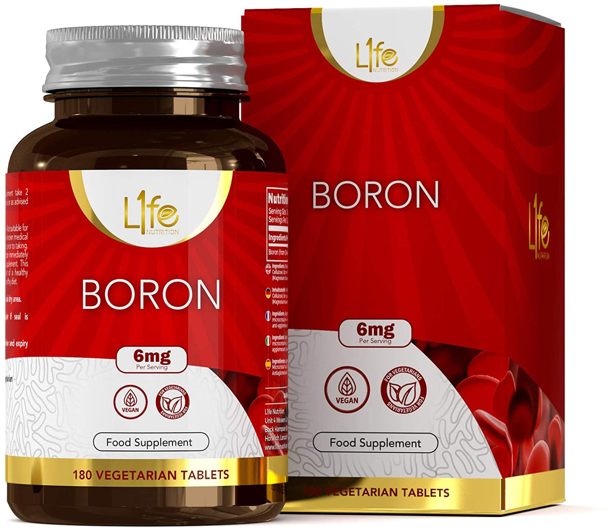 L1fe Nutrition Boron 6mg Per Serving Vegan Capsules