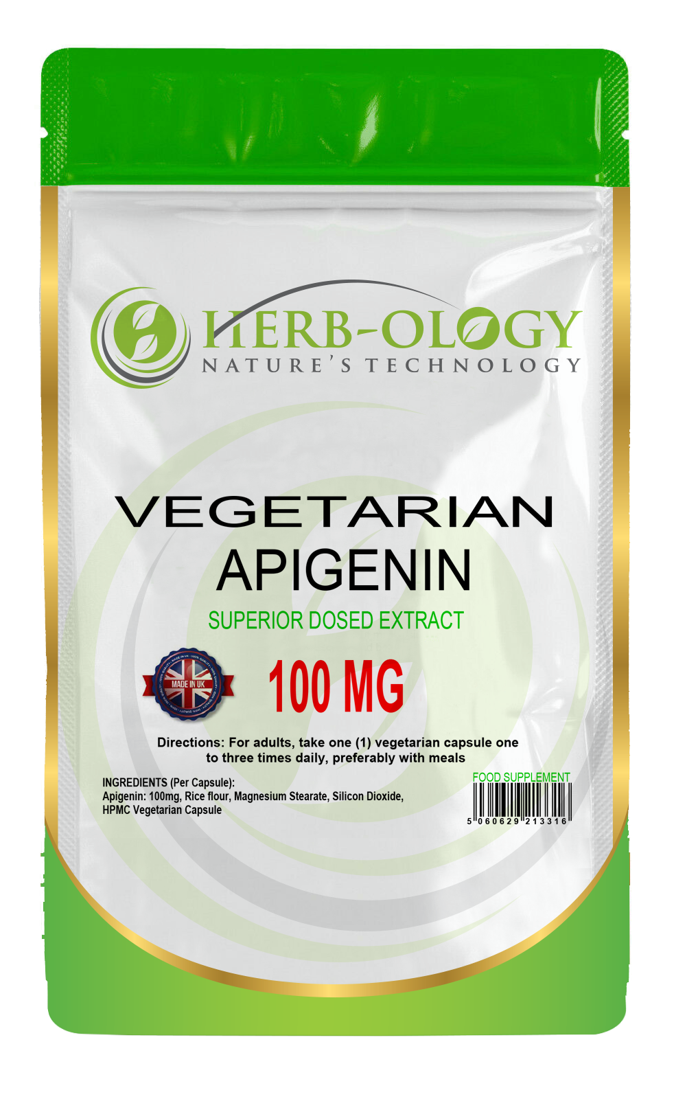 Herb-ology Apigenin 100mg Vegan Capsules For Easing Stress & Anxiety