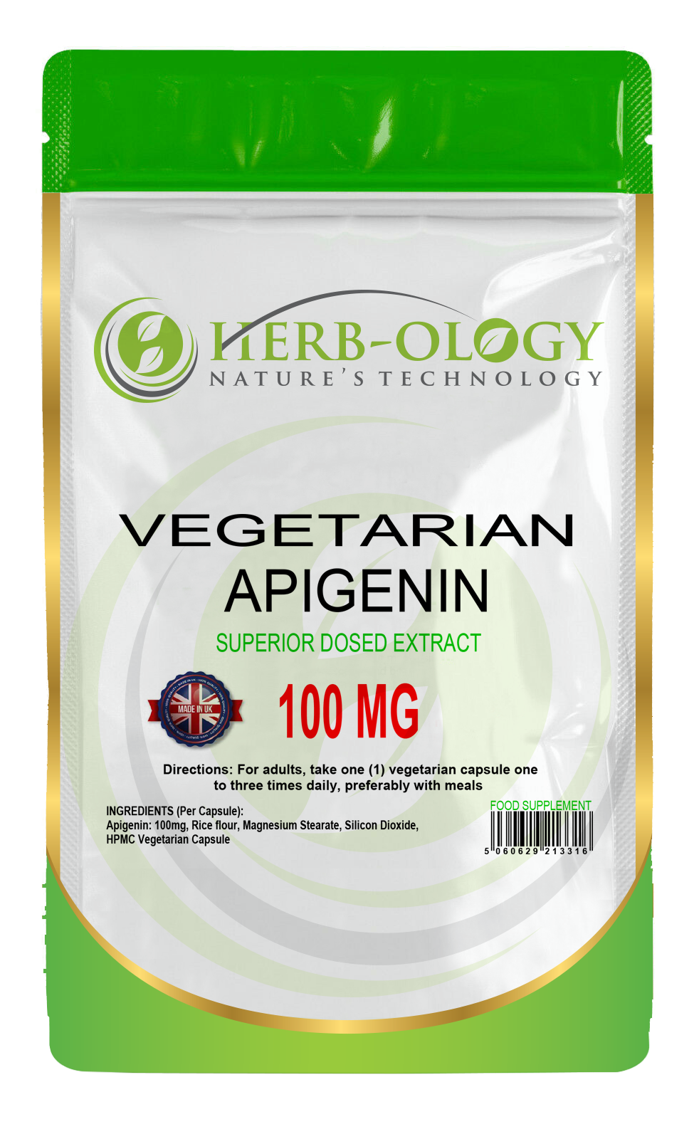Apigenin 100mg Vegan Capsules For Easing Stress & Anxiety