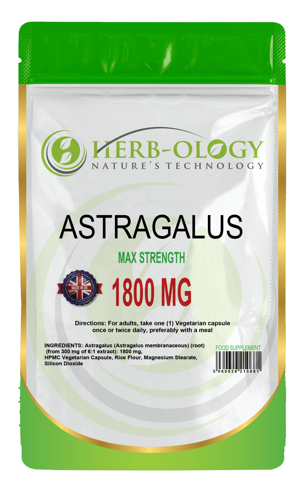 Astragalus Root 1800mg Vegetarian High Strength Capsules
