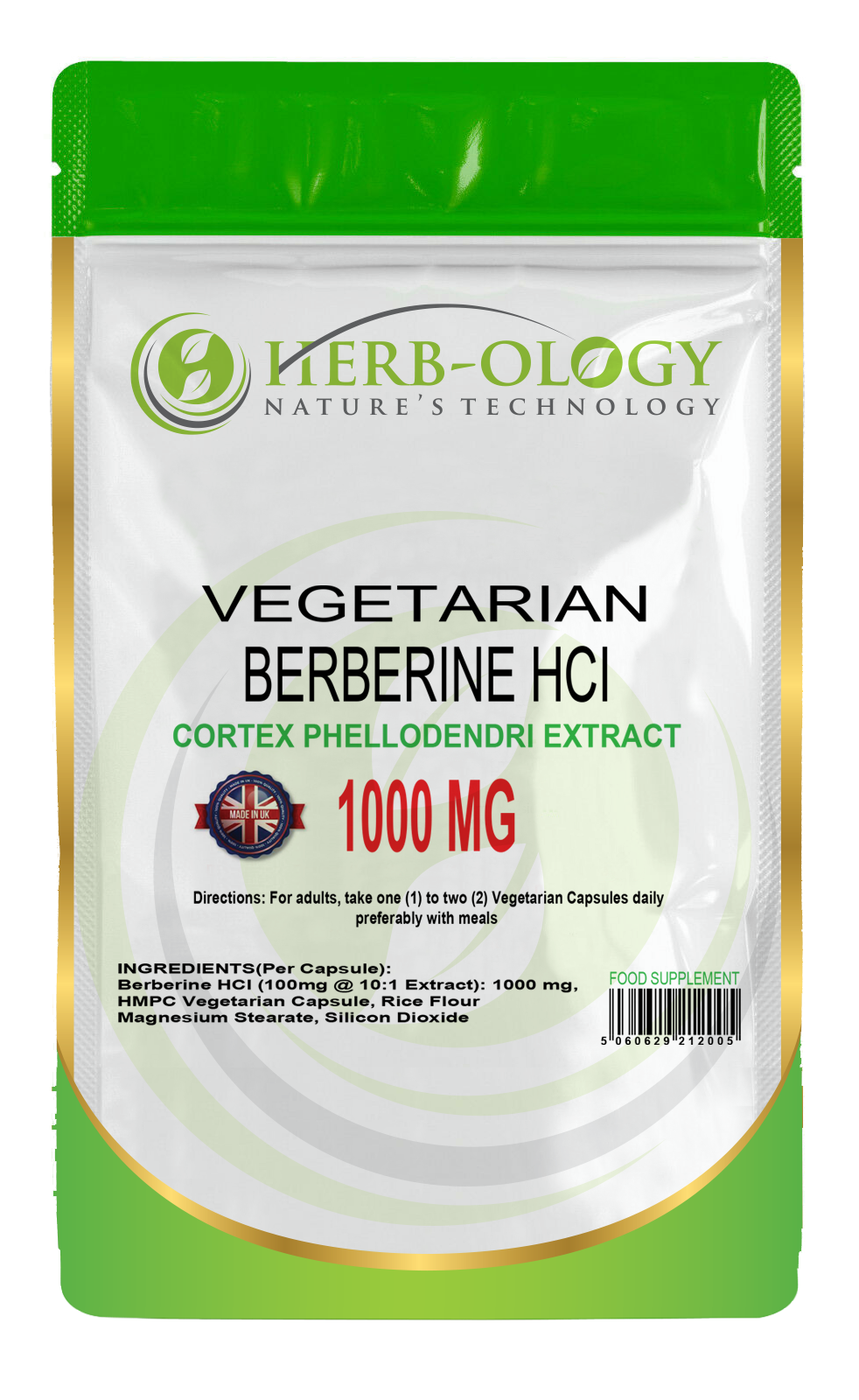 Herb-ology Berberine 1000mg Vegetarian Capsules