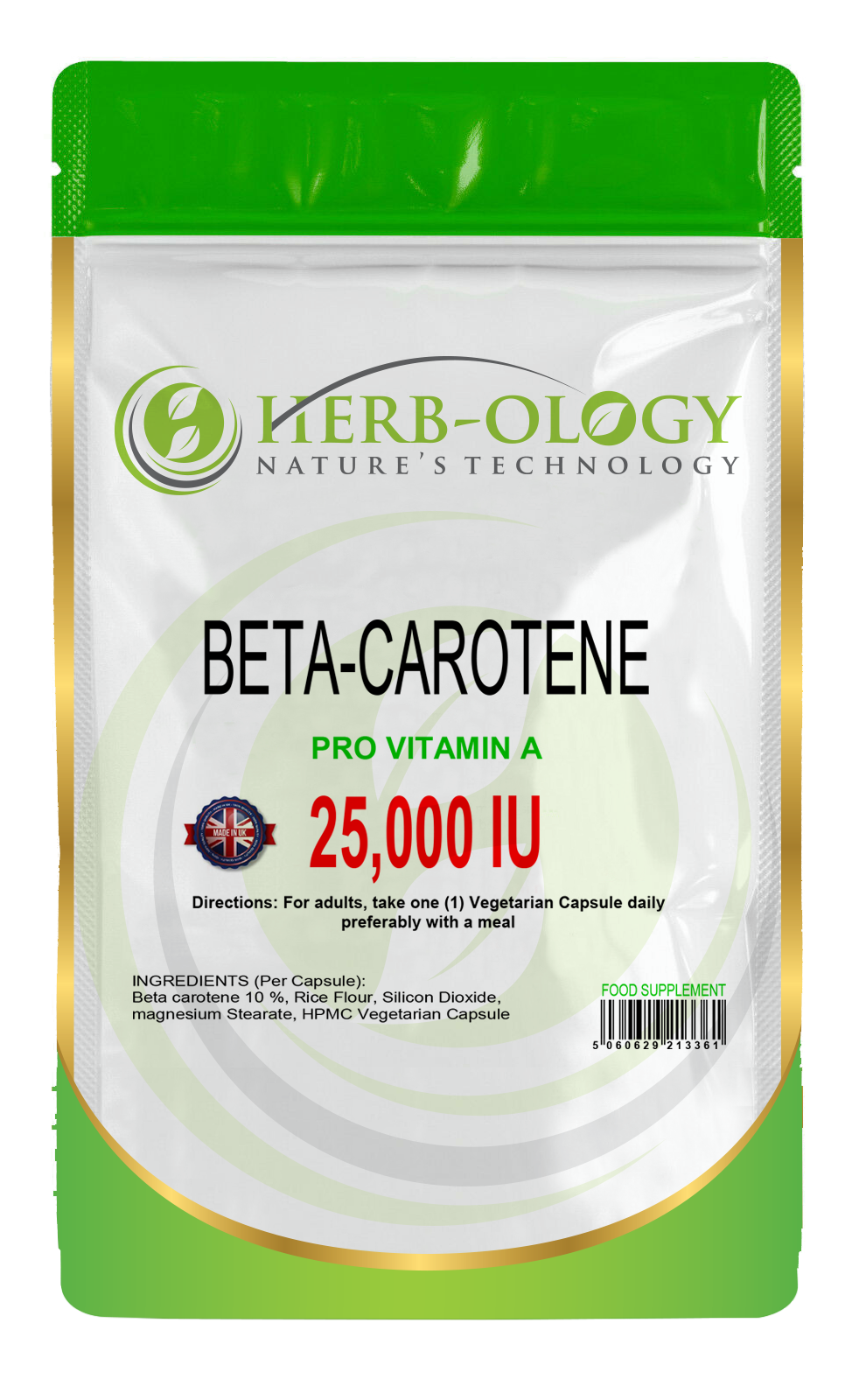 Herb-ology Beta Carotene 25,000 IU Vegetarian Capsules
