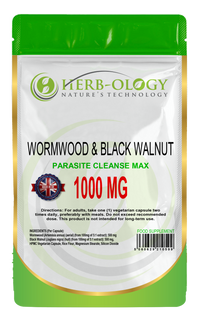 Load image into Gallery viewer, Herb-ology Wormwood &amp; Black Walnut Complex 1000mg Vegan Capsules For Parasite Cleanse
