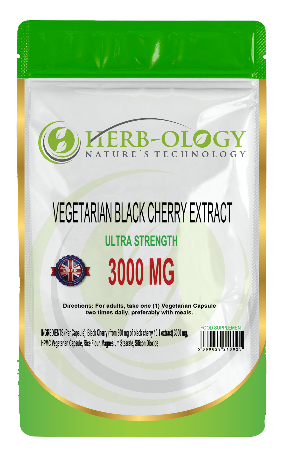 Herb-ology Black Cherry Extract 3000mg Vegetarian Capsules