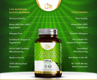 Load image into Gallery viewer, L1fe Nutrition Bacopa Monnieri 500mg Vegan Capsules
