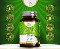 Load image into Gallery viewer, L1fe Nutrition Bacopa Monnieri 500mg Vegan Capsules
