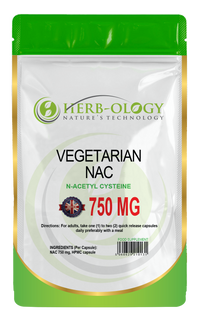 Load image into Gallery viewer, Herb-ology NAC (N-Acetyl-Cysteine) 750mg Vegan Capsules
