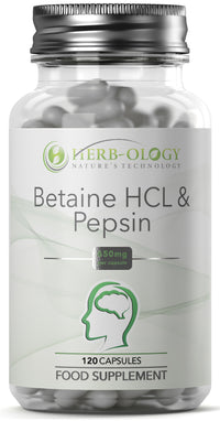 Load image into Gallery viewer, Herb-ology Betaine HCL Pepsin 650mg Vegan Capsules
