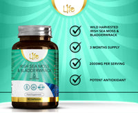 Load image into Gallery viewer, L1fe Nutrition Irish Sea Moss &amp; Bladderwrack Vegan Capsules (Short-Dated)
