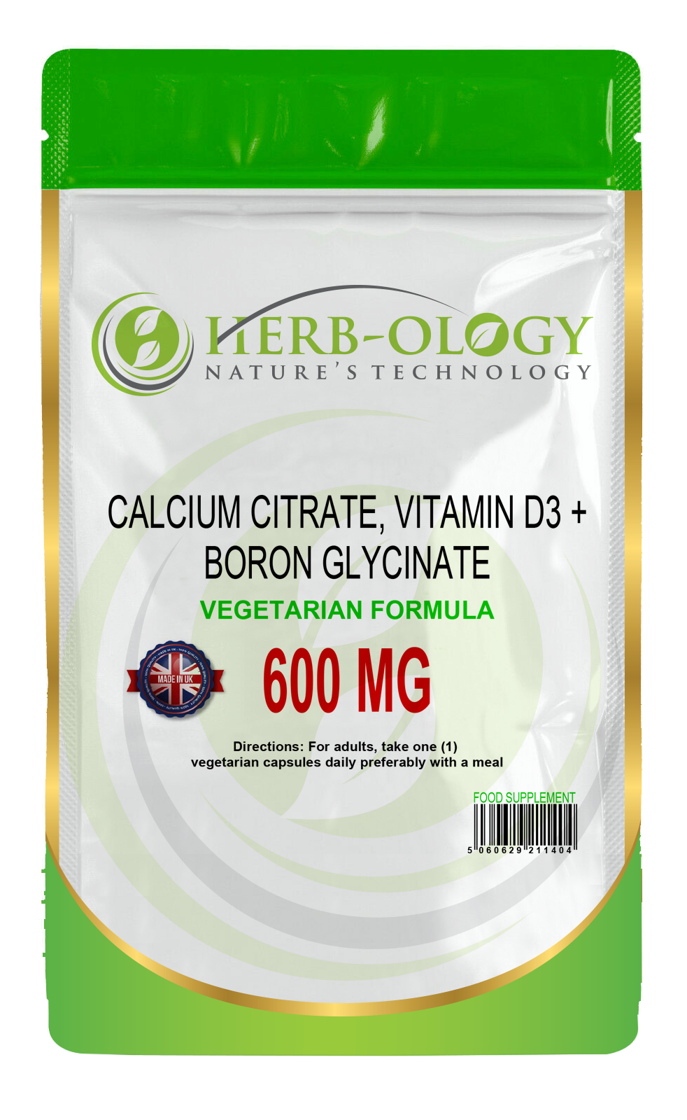 Calcium Citrate with Vitamin D3 & Boron Glycinate Complex Vegetarian Capsules