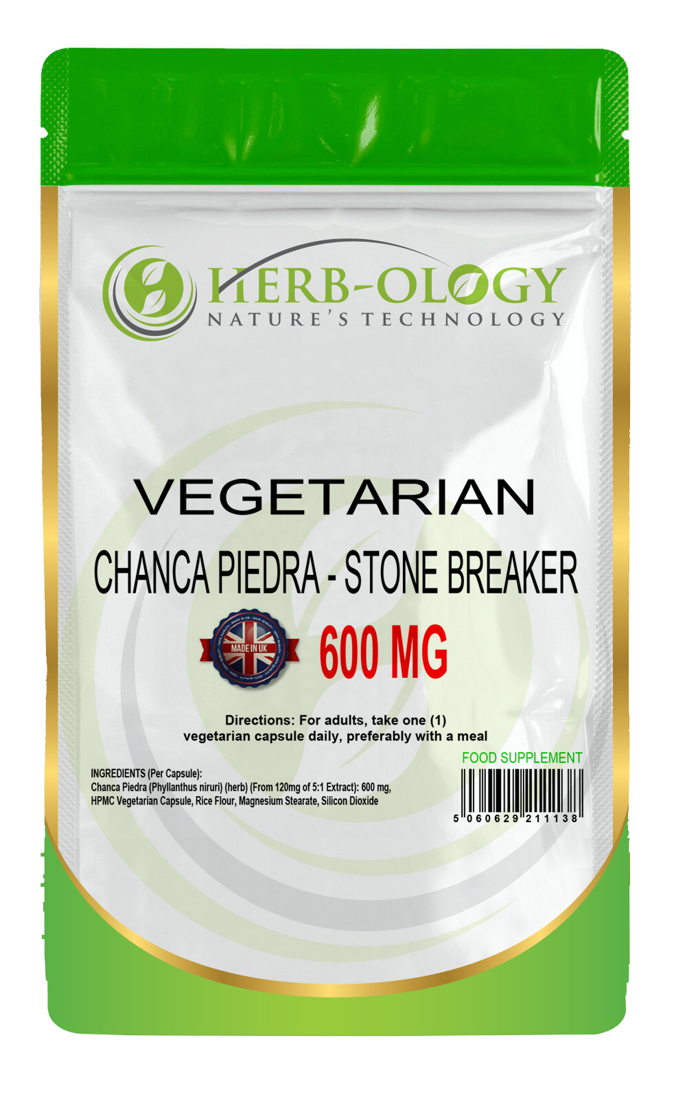 Chanca Piedra (Phyllanthus Niruri) 600mg Vegetarian Capsules