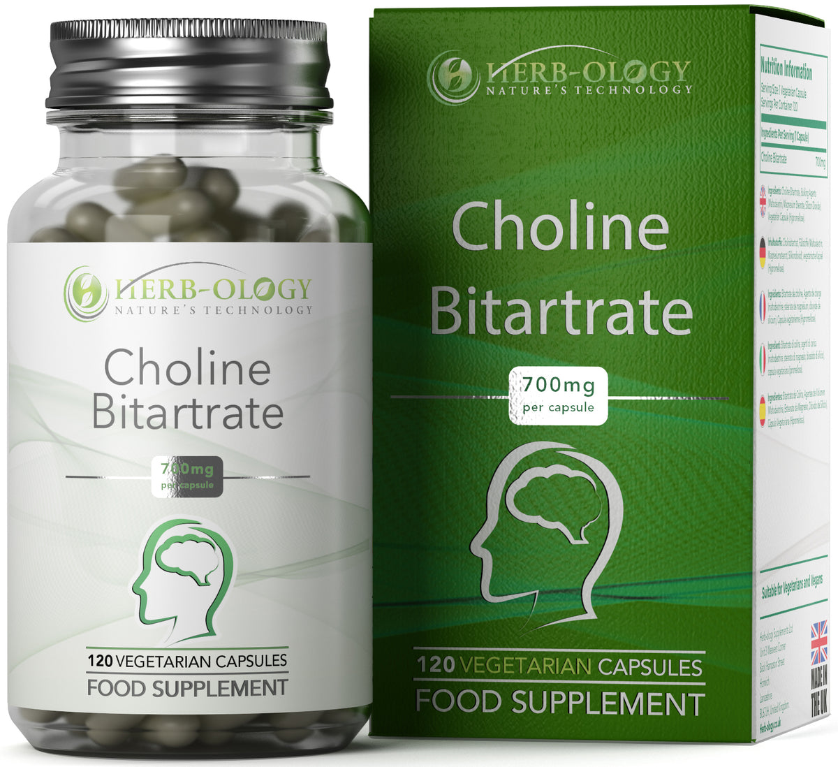 Choline Bitartrate 700mg Vegan Capsules For Cognitive Support