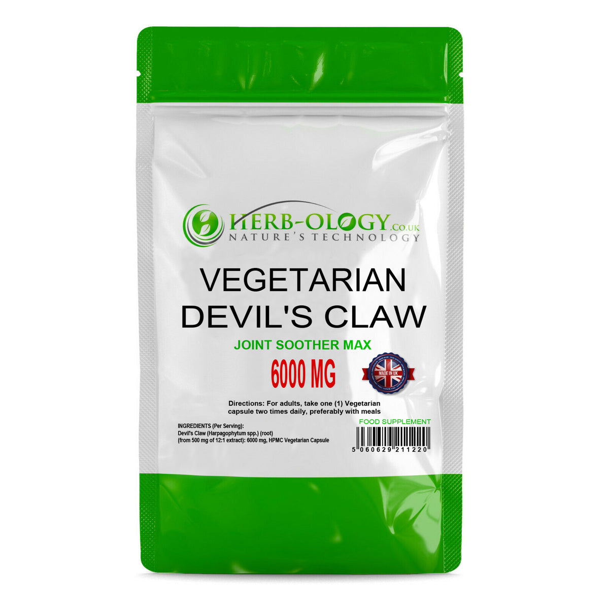 Herb-ology Devils Claw 6000mg High Strength Vegetarian Capsules