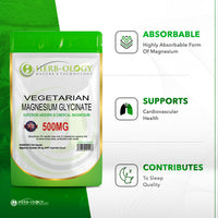 Load image into Gallery viewer, Herb-ology Magnesium Glycinate 500mg Vegan Capsules For Magnesium Deficiency
