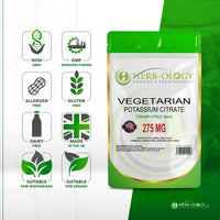 Load image into Gallery viewer, Herb-ology Potassium Citrate 275mg Vegan Capsules For Energy &amp; Muscle Cramps
