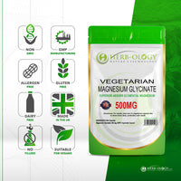 Load image into Gallery viewer, Herb-ology Magnesium Glycinate 500mg Vegan Capsules For Magnesium Deficiency
