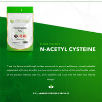 Load image into Gallery viewer, Herb-ology NAC (N-Acetyl-Cysteine) 750mg Vegan Capsules
