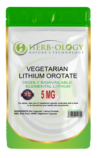 Load image into Gallery viewer, Herb-ology Lithium Orotate 5mg / 10mg Vegan Capsules For Mood Support
