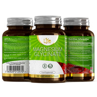 Load image into Gallery viewer, L1fe Nutrition Magnesium Glycinate Vegan Capsules 1000mg Per Serving
