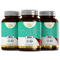 Load image into Gallery viewer, L1fe Nutrition Magnesium Glycinate Vegan Capsules 1250mg Per Serving
