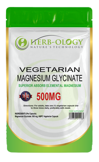 Load image into Gallery viewer, Herb-ology Magnesium Glycinate 500mg Vegan Capsules For Magnesium Deficiency
