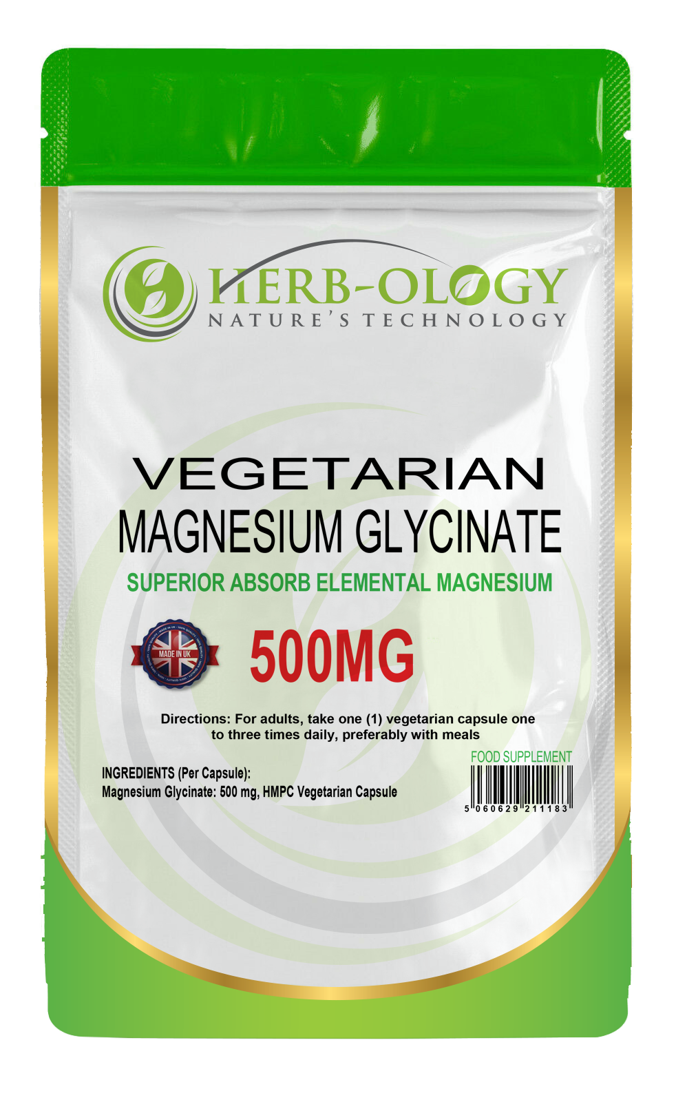 Magnesium Glycinate 500mg Vegan Capsules For Magnesium Deficiency