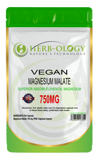 Load image into Gallery viewer, Herb-ology Magnesium Malate 750mg Vegan Capsules For Magnesium Deficiency
