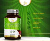Load image into Gallery viewer, L1fe Nutrition Magnesium Glycinate Vegan Capsules 1000mg Per Serving
