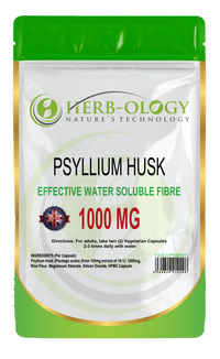 Load image into Gallery viewer, Herb-ology Psyllium Husk Capsules Soluble Fibre Tablets 1000mg Extract Fiber Supplement
