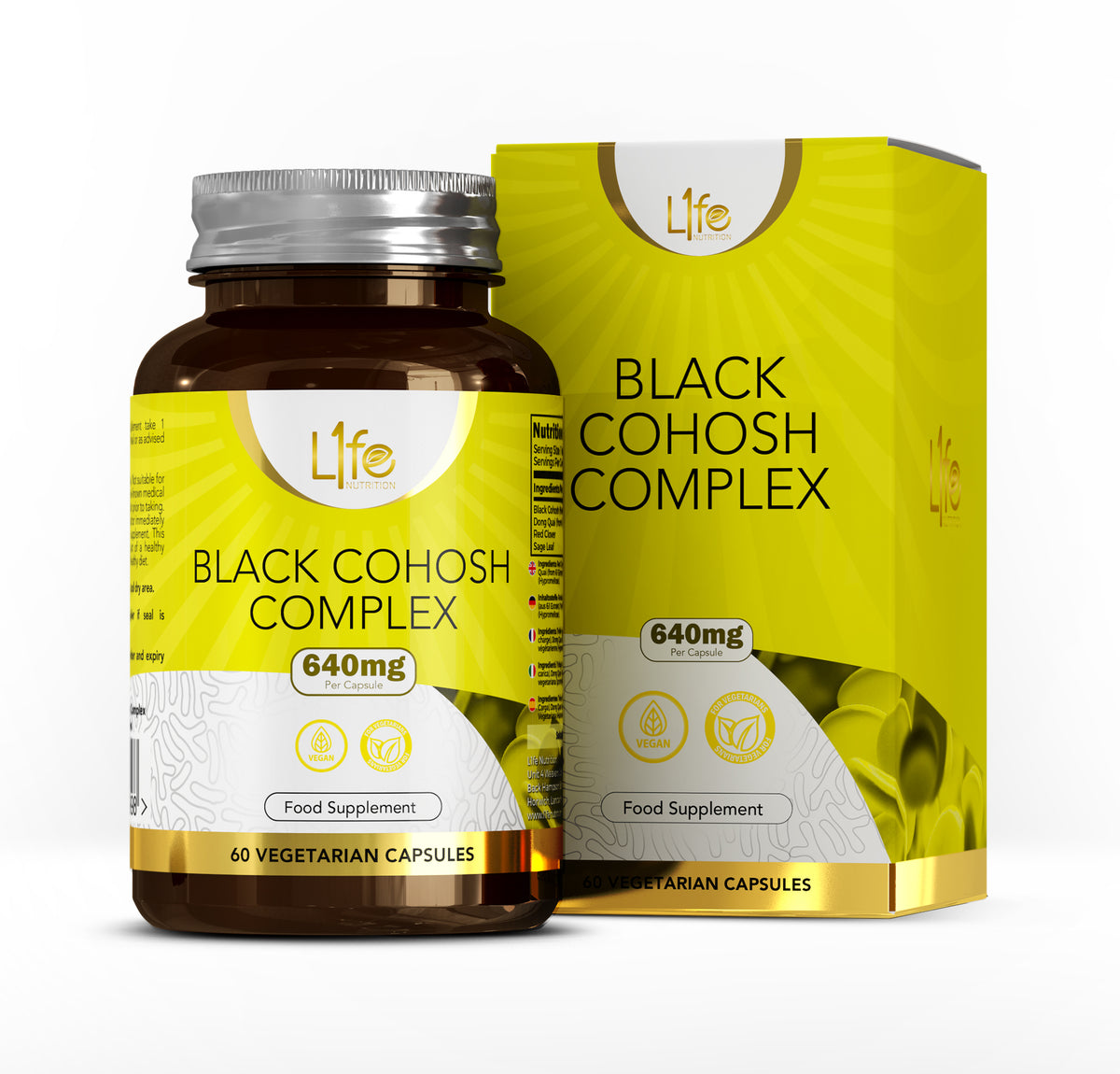 L1fe Nutrition Black Cohosh 640mg Vegan Capsules Cohash