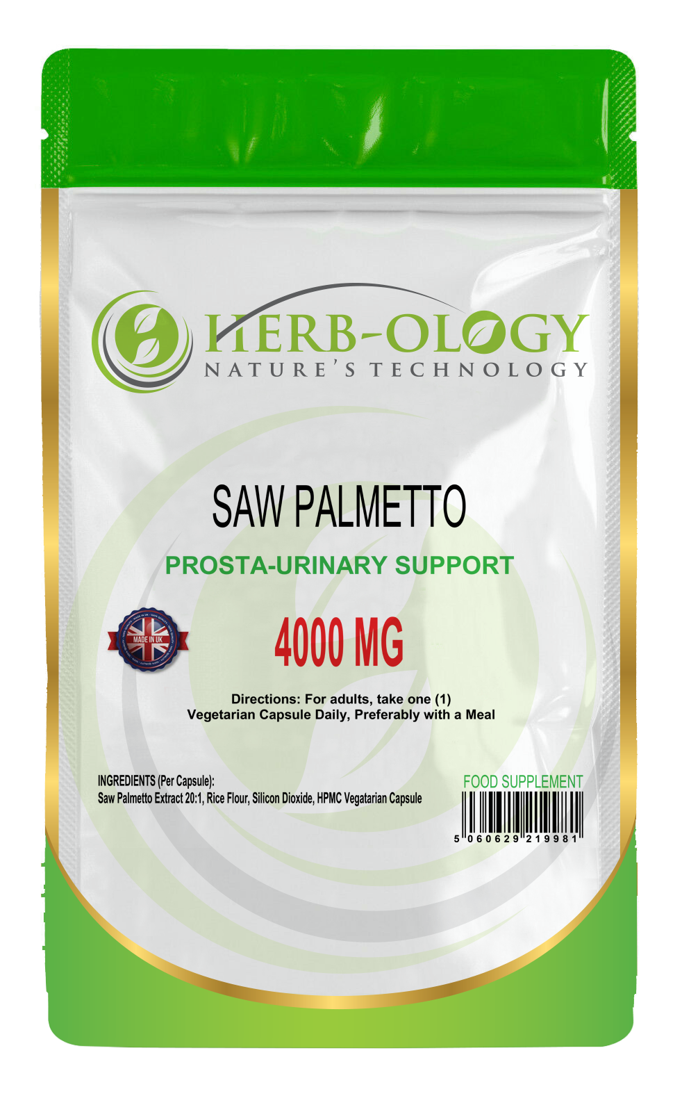 Herb-ology Saw Palmetto 4000mg Vegan Capsules